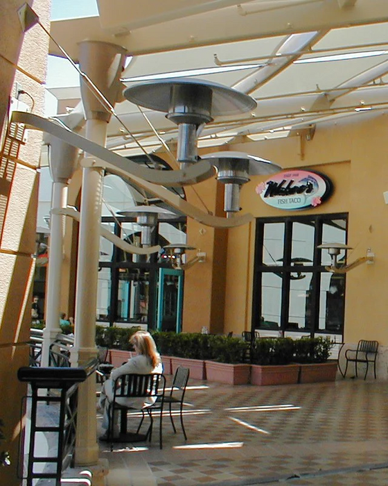 Sunglo Hanging Natural Gas Outdoor Infrared Patio Heater - Stainless Steel Color